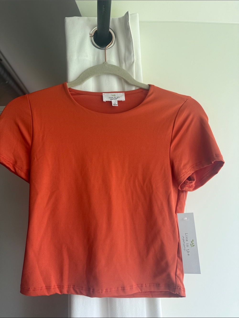 Lush Orange Crewneck Crop Top by L'AGENCE